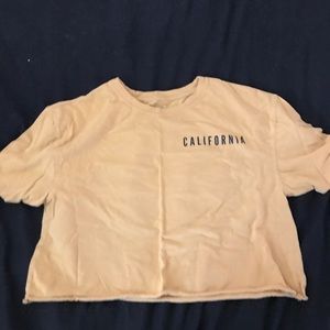 yellow california cropped tee